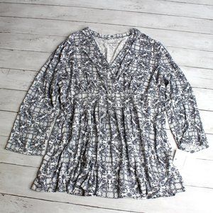 Croft & Barrow Womens Wrap Blouse Size L Floral 3/4 Sleeves